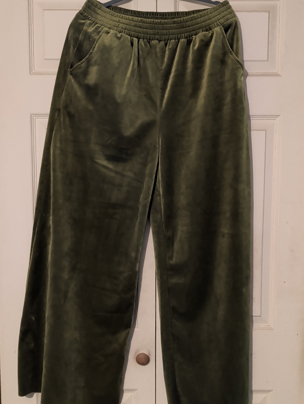 Bright and Beautiful Green Velvet Pants With Pockets